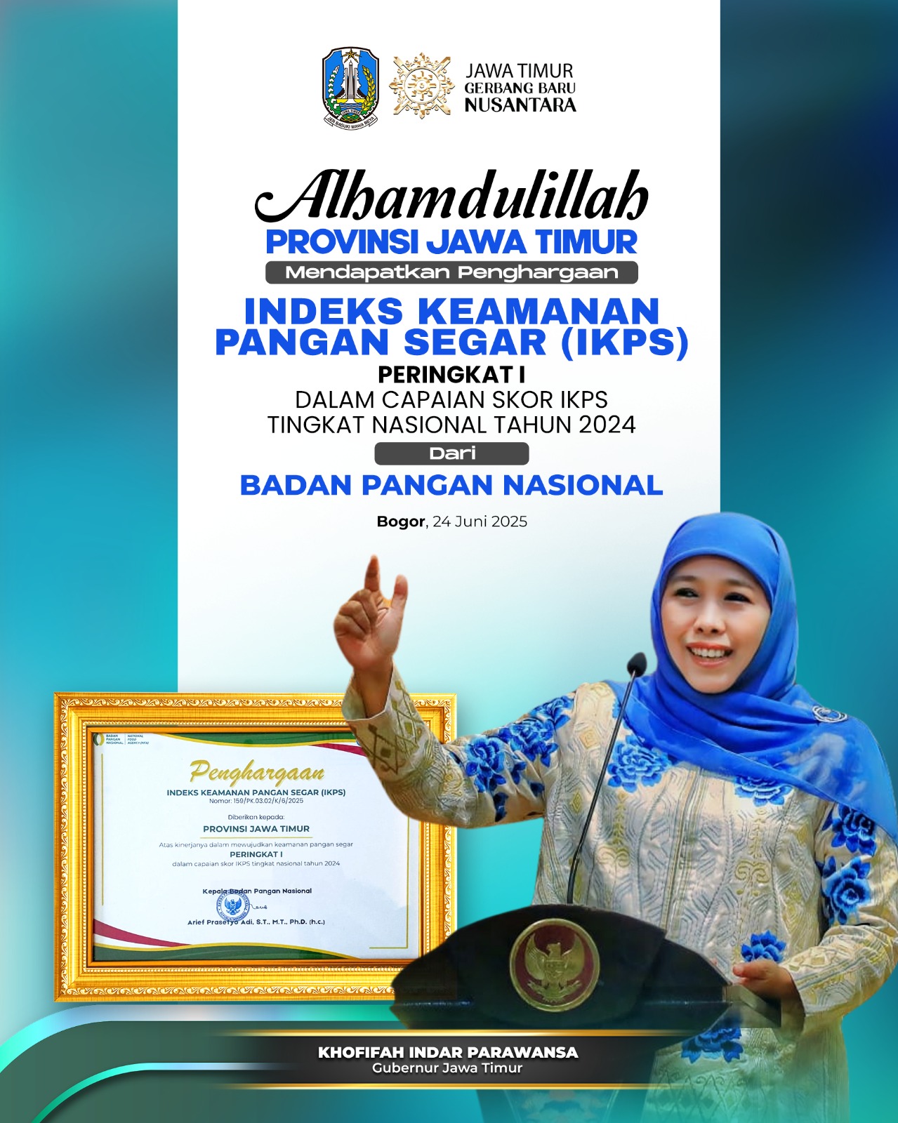 Raih Peringkat Pertama Nasional Indeks Keamanan Pangan Segar, Gubernur Khofifah: Komitmen Sediakan Pangan Berkualitas untuk Masyarakat Jatim