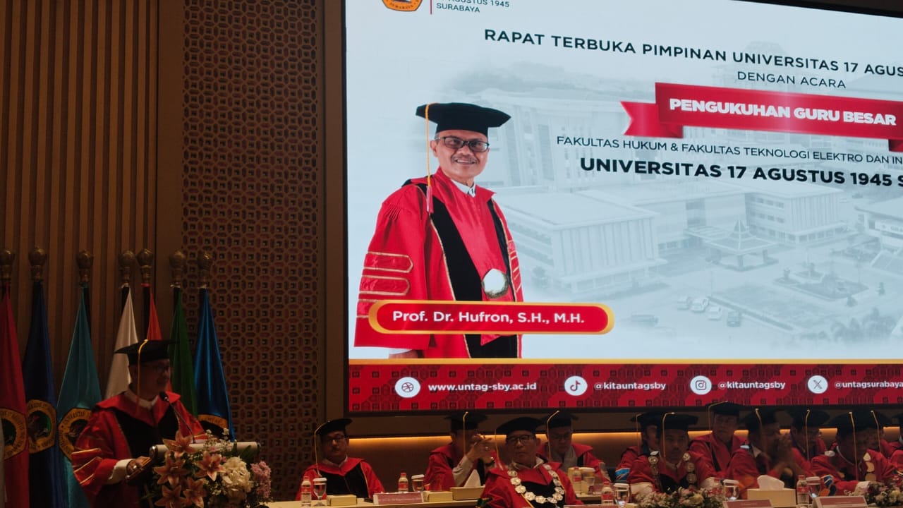 "Urgensi Pembentukan Undang - Undang Lembaga Kepresidenan " begitu Judul Orasi Prof. Dr. Hufron, SH, MH pada Pidato Pengukuhan Guru Besar Fakultas Hukum Universitas  17 Agustus 1945 (UNTAG) Surabaya