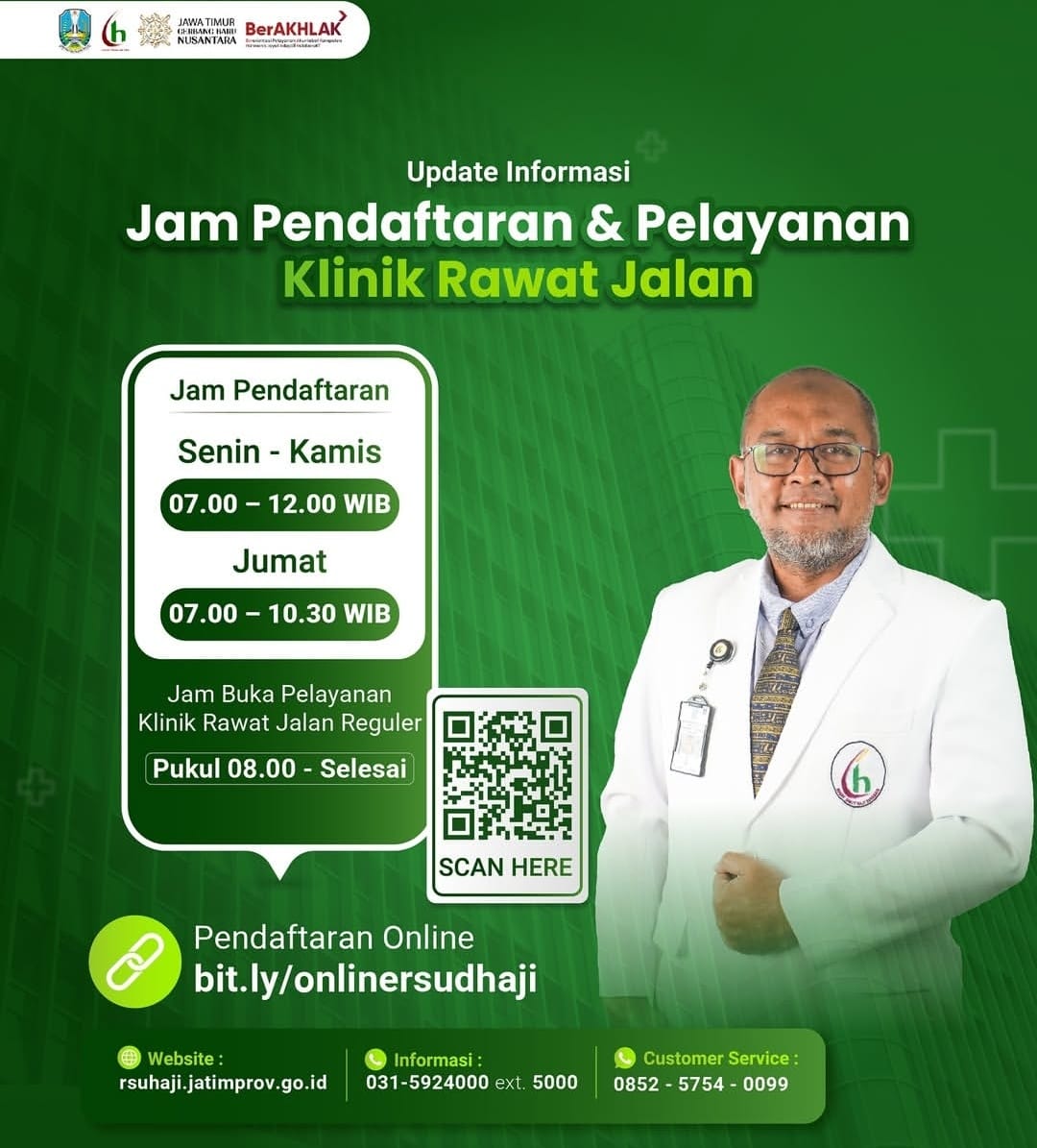 Jam Pendaftaran dan Pelayanan Klinik Rawat Jalan