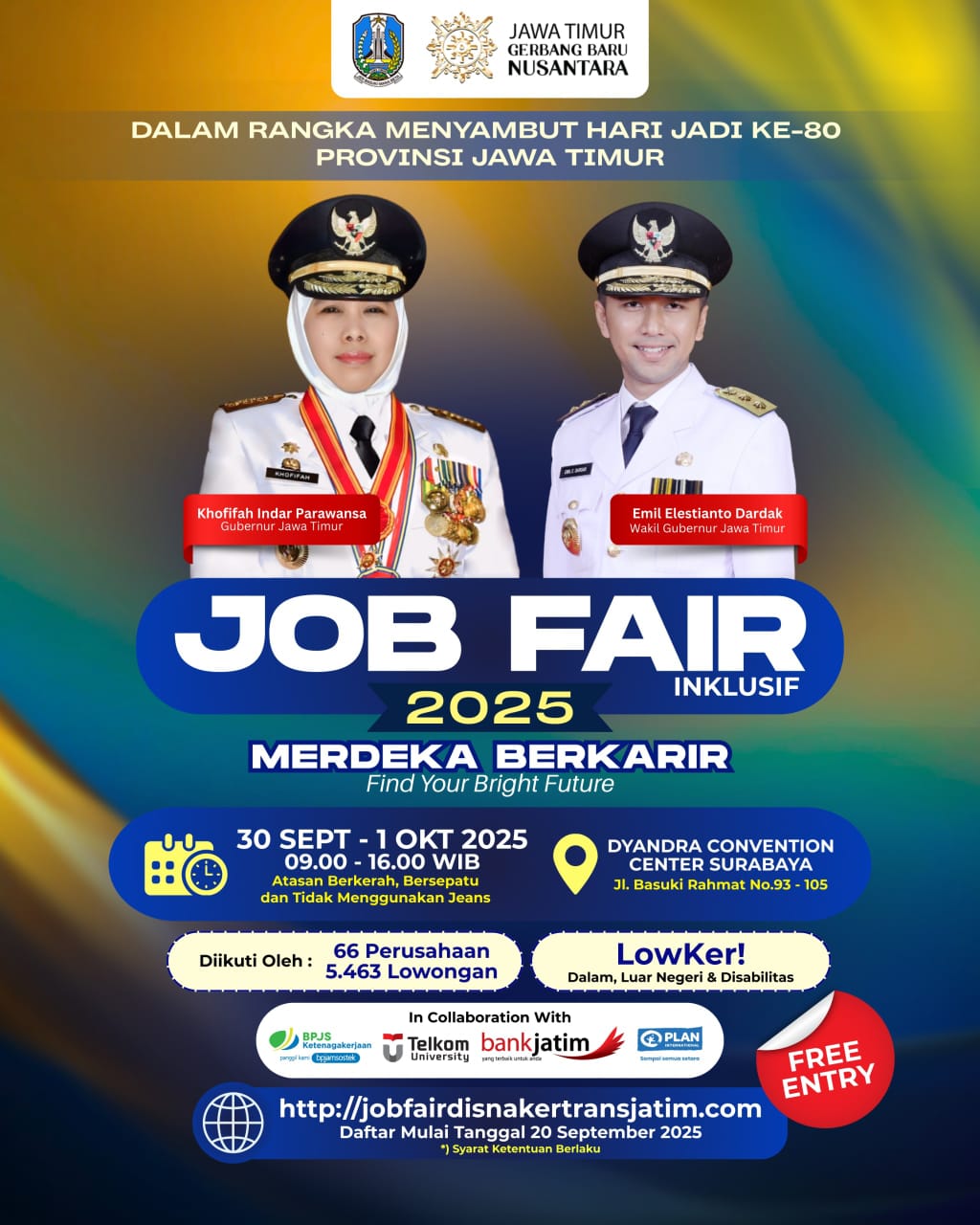 JOB FAIR 2025  DIIKUTI OLEH 66  PERUSAHAAN DENGAN 5.463 LOWONGAN