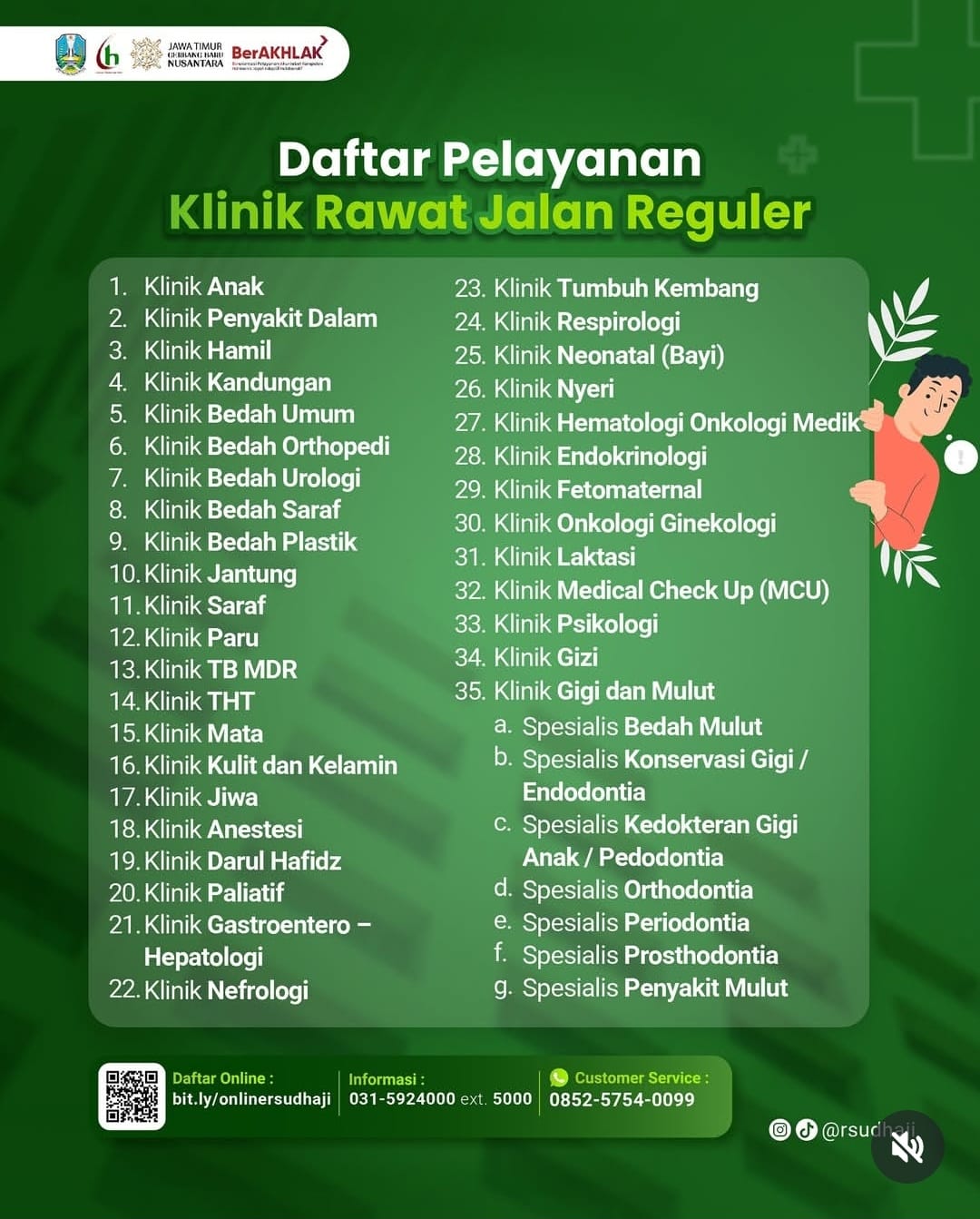 Daftar Layanan di RSUD Haji Provinsi Jawa Timur