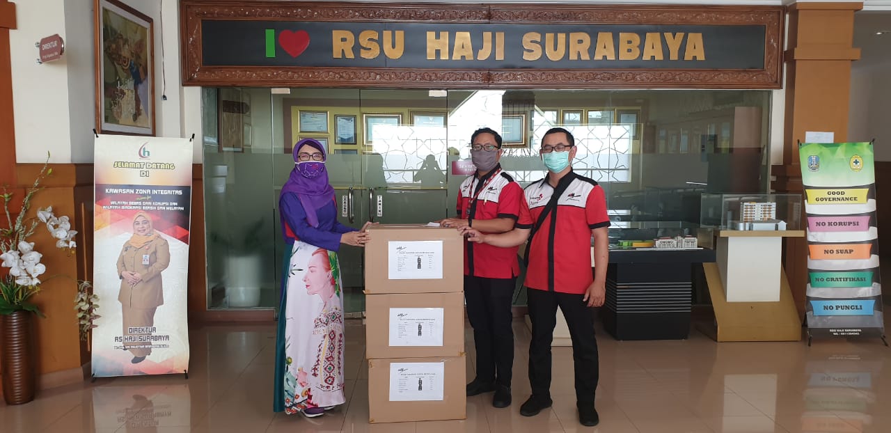 Penerimaan Bantuan dan Donasi dari Institusi dan Perorangan (PT.AAM, ISMI JATIM, CV ANUGRAH DUTA NIAGA,PT NESTLE) Bagi Petugas Kesehatan Penanganan COVID-19 di RSU Haji Surabaya