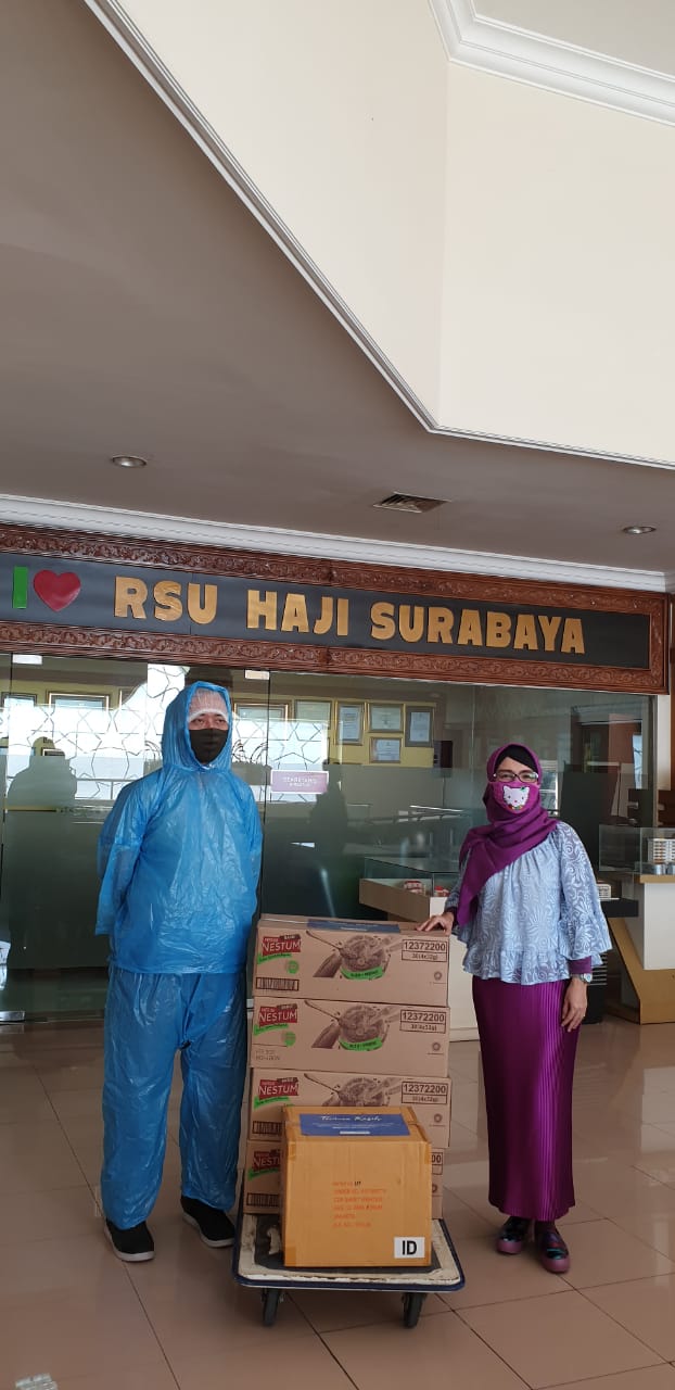 Penerimaan Bantuan dan Donasi dari PT.Nestle Bagi Petugas Kesehatan Penanganan COVID-19 di RSU Haji Surabaya