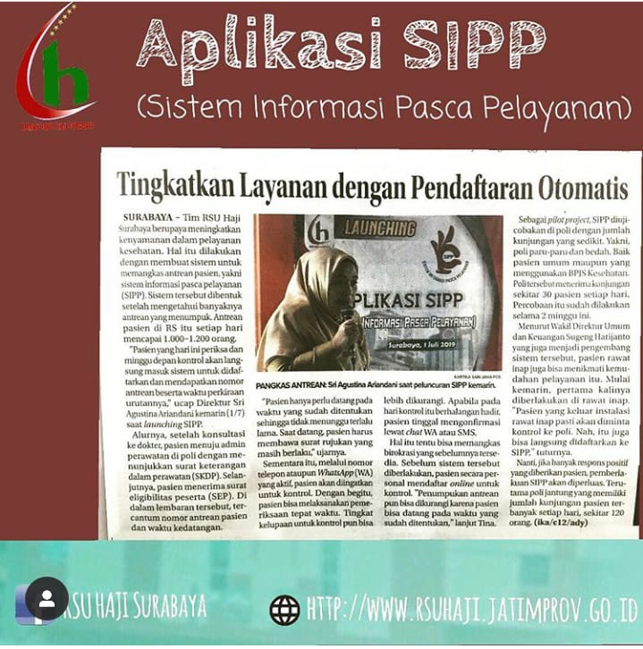 SIPP (Sistem Informasi Pasca Pelayanan) RSU Haji Surabaya