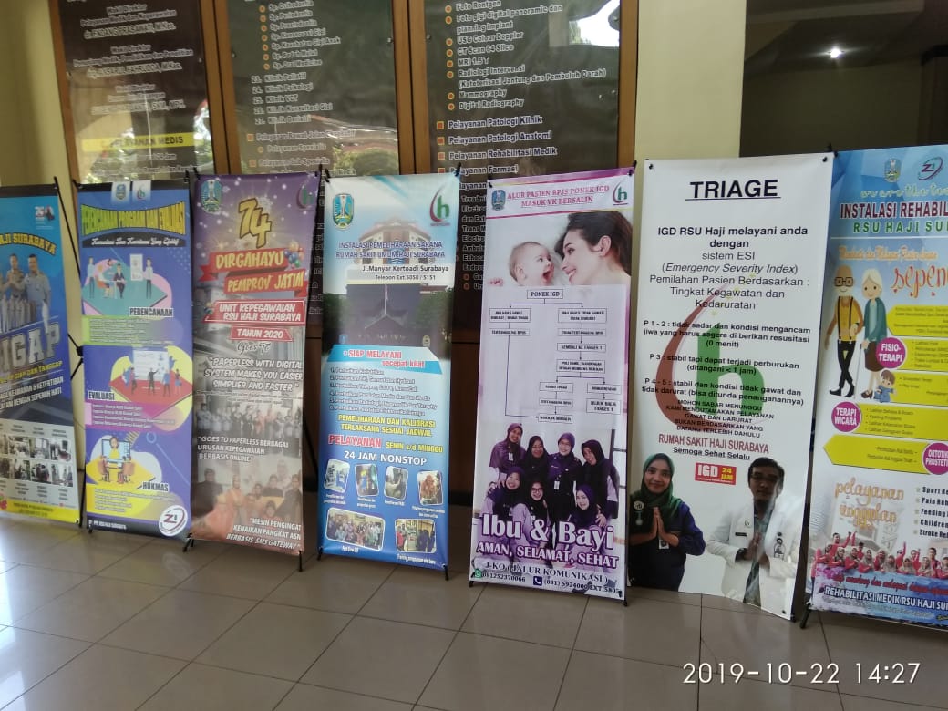 Lomba X-Banner dalam upaya mendukung peningkatan mutu pelayanan dan citra Rumah Sakit Umum Haji Surabaya yang mengedepankan keselamatan dan kepentingan pasien atau pelanggan Rumah Sakit