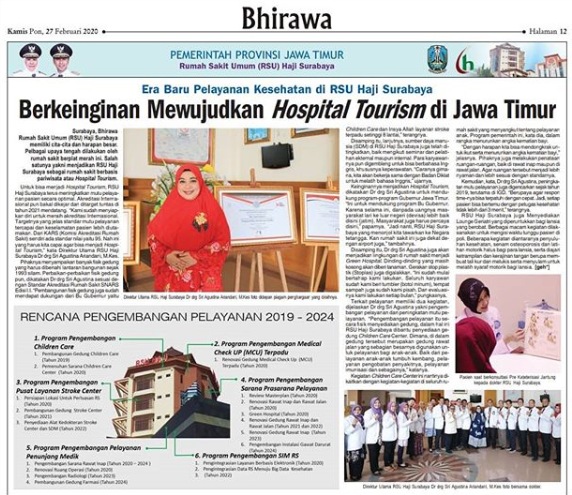 Era Baru Pelayanan Kesehatan di RSU Haji Surabaya dalam Rangka Mewujudkan Hospital Tourism di Jawa Timur