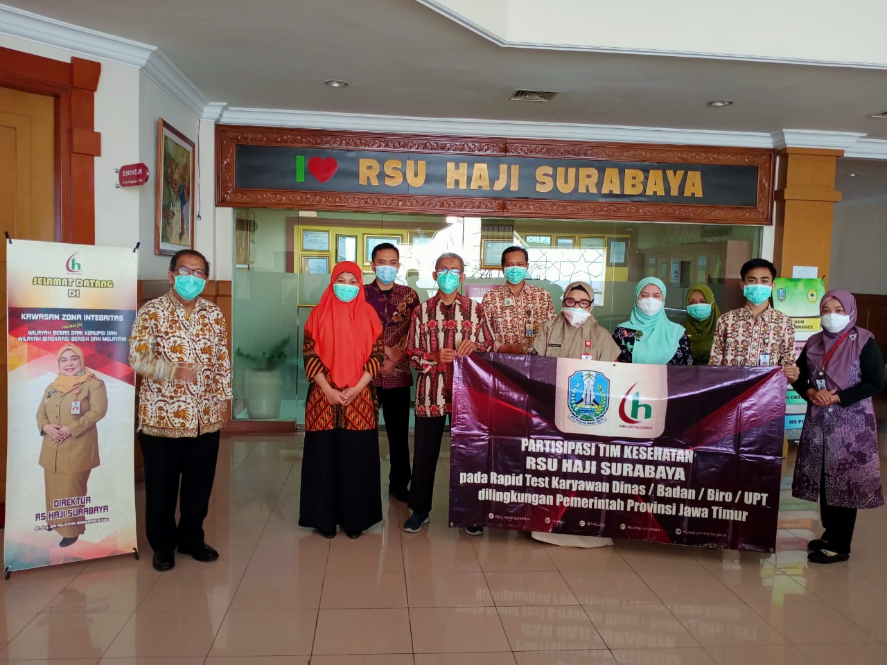 Partisipasi Tim Kesehatan Rumah Sakit Umum Haji Surabaya Pada Rapid Test Karyawan Dinas/ Badan/ Biro/ UPT diLingkungan Pemerintah  Propinsi Jawa Timur