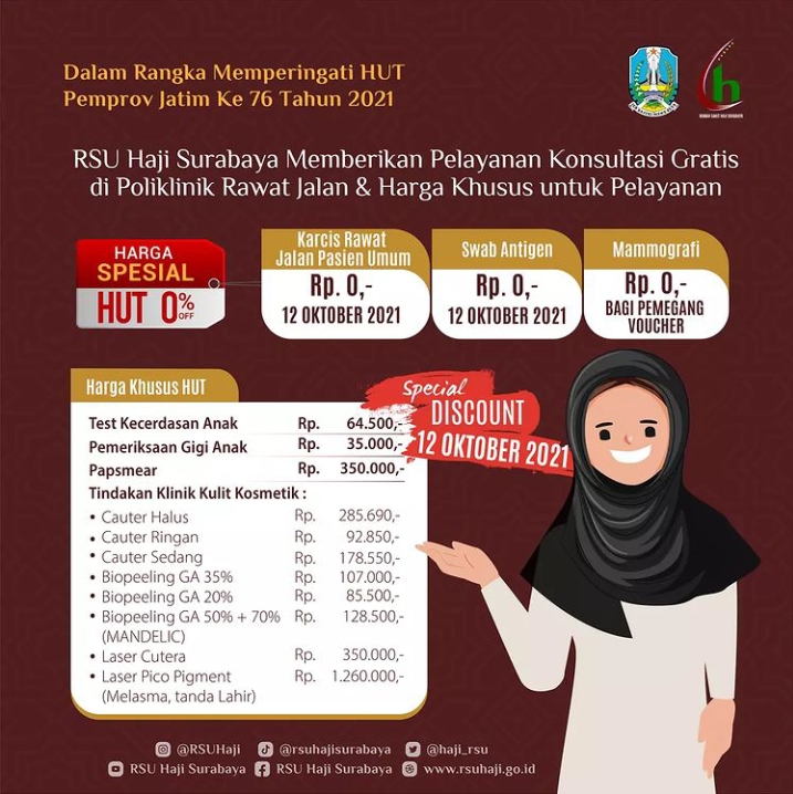 Gratis Pemeriksaan Poliklinik Rawat Jalan tanggal 12 Oktober 2021